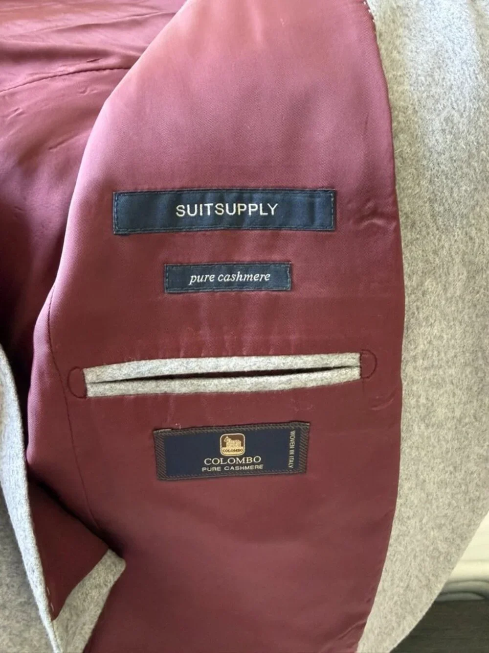 SuitSupply Grey Pure Cashmere Blazer (38R)
